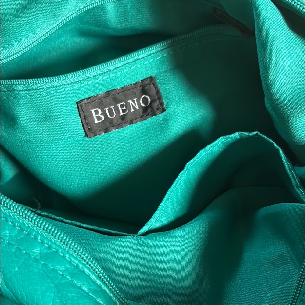 BUENO Sea green/blue Leather Bag NWT - Picture 7 of 12